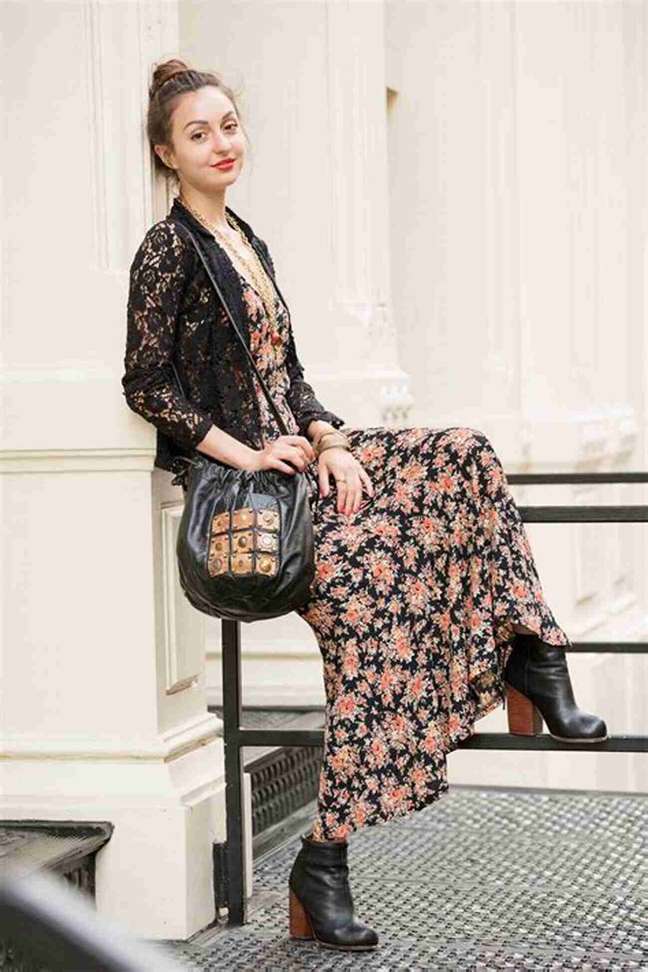 A Model Wearing A Lace Knitted Cardigan Paired With A Floral Dress Everyday Lace: Simple Sophisticated Knitted Garments