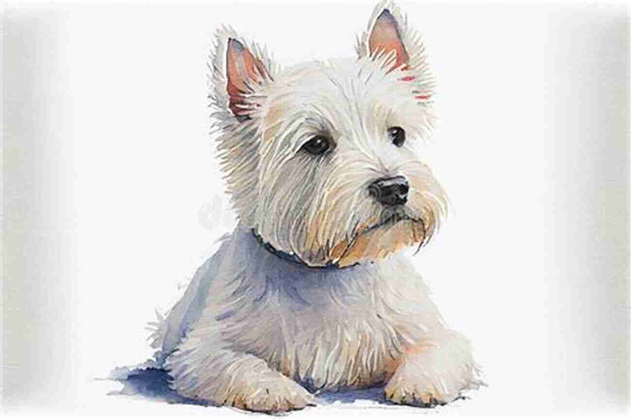 A Watercolor Painting Of A Charming West Highland White Terrier Counted Cross Stitch Pattern: Watercolor Dog #114 West Highland White Terrier: 183 Watercolor Dog Cross Stitch