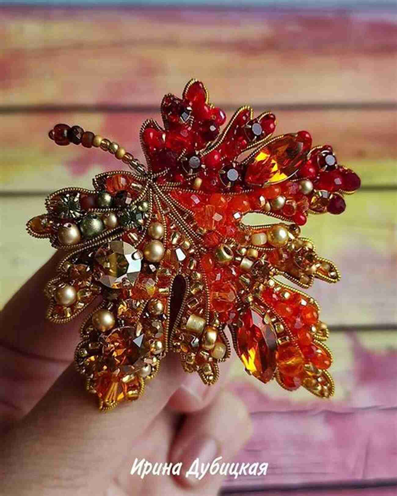 Beaded Embroidery Brooch In The Shape Of A Flower A Beaded Romance: 26 Beadweaving Patterns And Projects For Gorgeous Jewelry