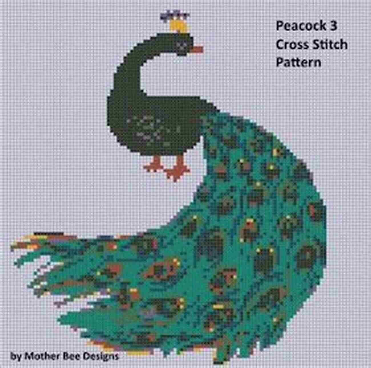 Beautiful Peacock Cross Stitch Pattern By Mother Bee Designs Peacock 2 Cross Stitch Pattern Mother Bee Designs