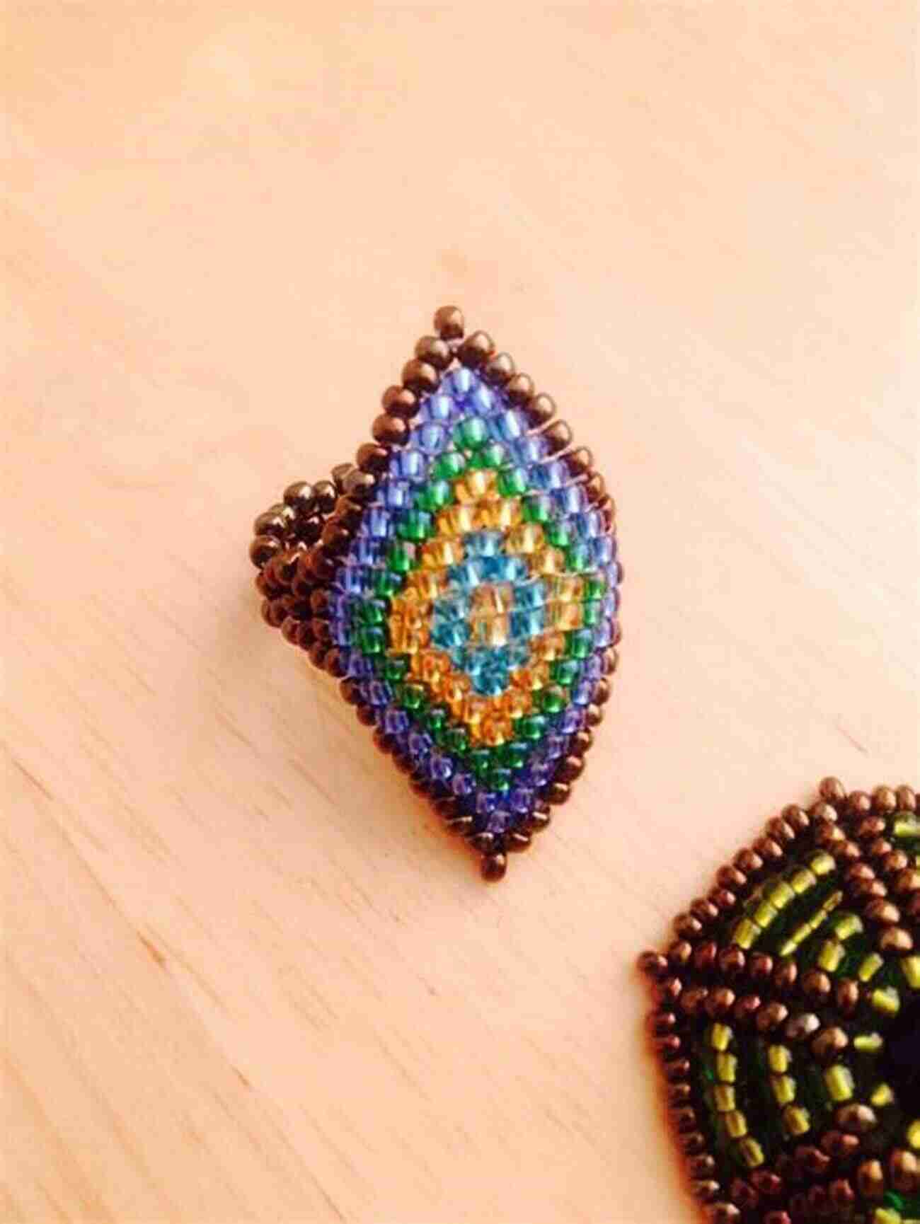 Brick Stitch Ring With A Floral Motif A Beaded Romance: 26 Beadweaving Patterns And Projects For Gorgeous Jewelry