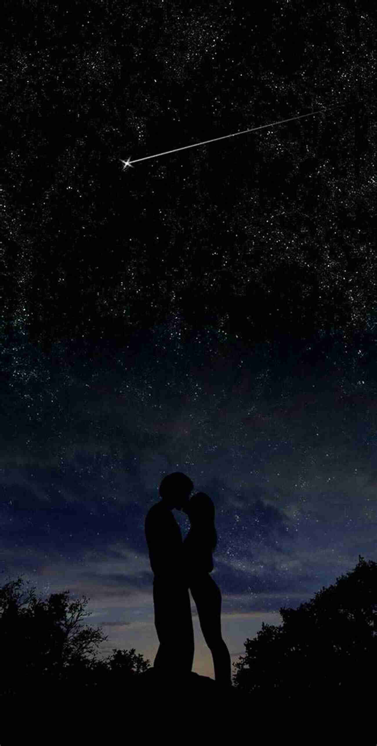 Couples Sharing A Passionate Kiss Under A Starry Night Sky On New Year's Eve Kiss Me At Midnight: A Fall Flash Fiction Tale