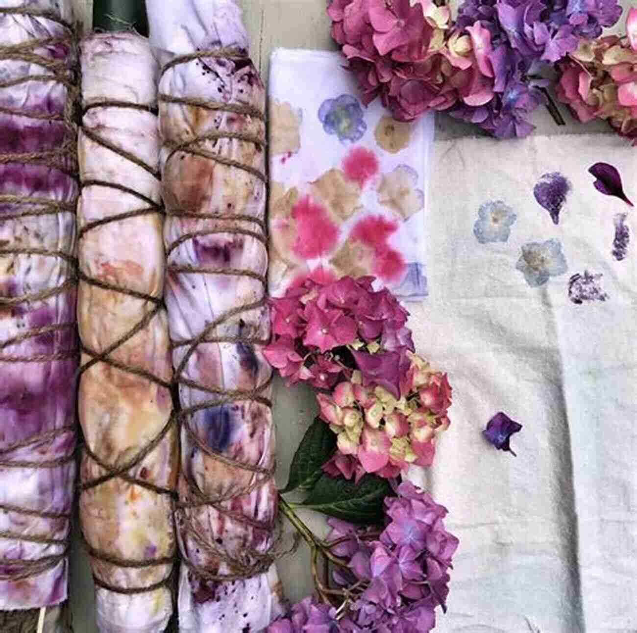 Fabric With Hapa Zome Flower Imprints Natural Dying Craft Ideas: Homemade Projects With Natural Dyes: Natural Dye Projects