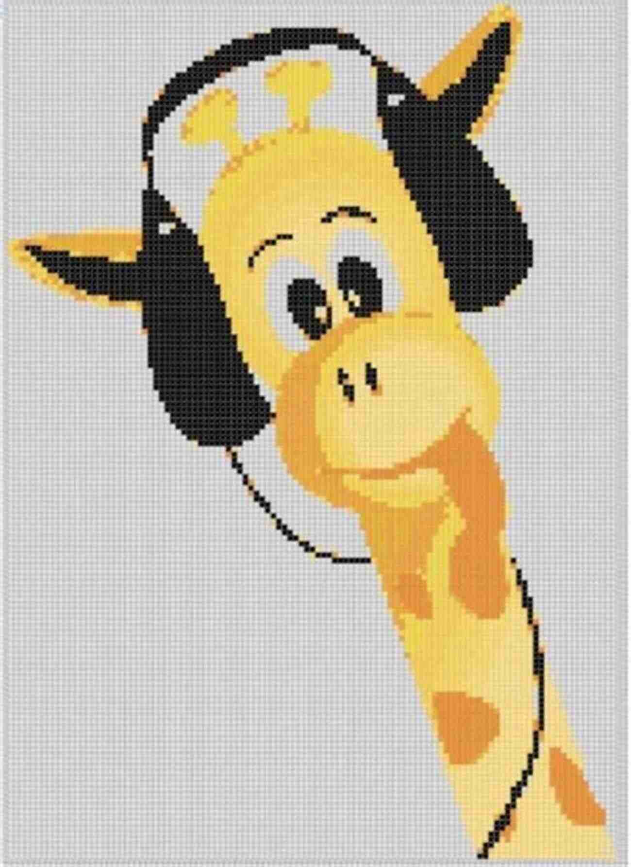 Giraffe Wearing Headset Cross Stitch Pattern