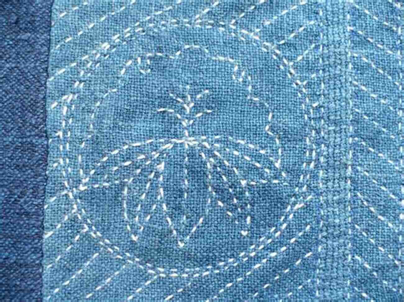 Illustration Of Sashiko Embroidery On Indigo Cloth Sashiko For Beginners: The Basic Techniques Of Sashiko And The Fabric Required