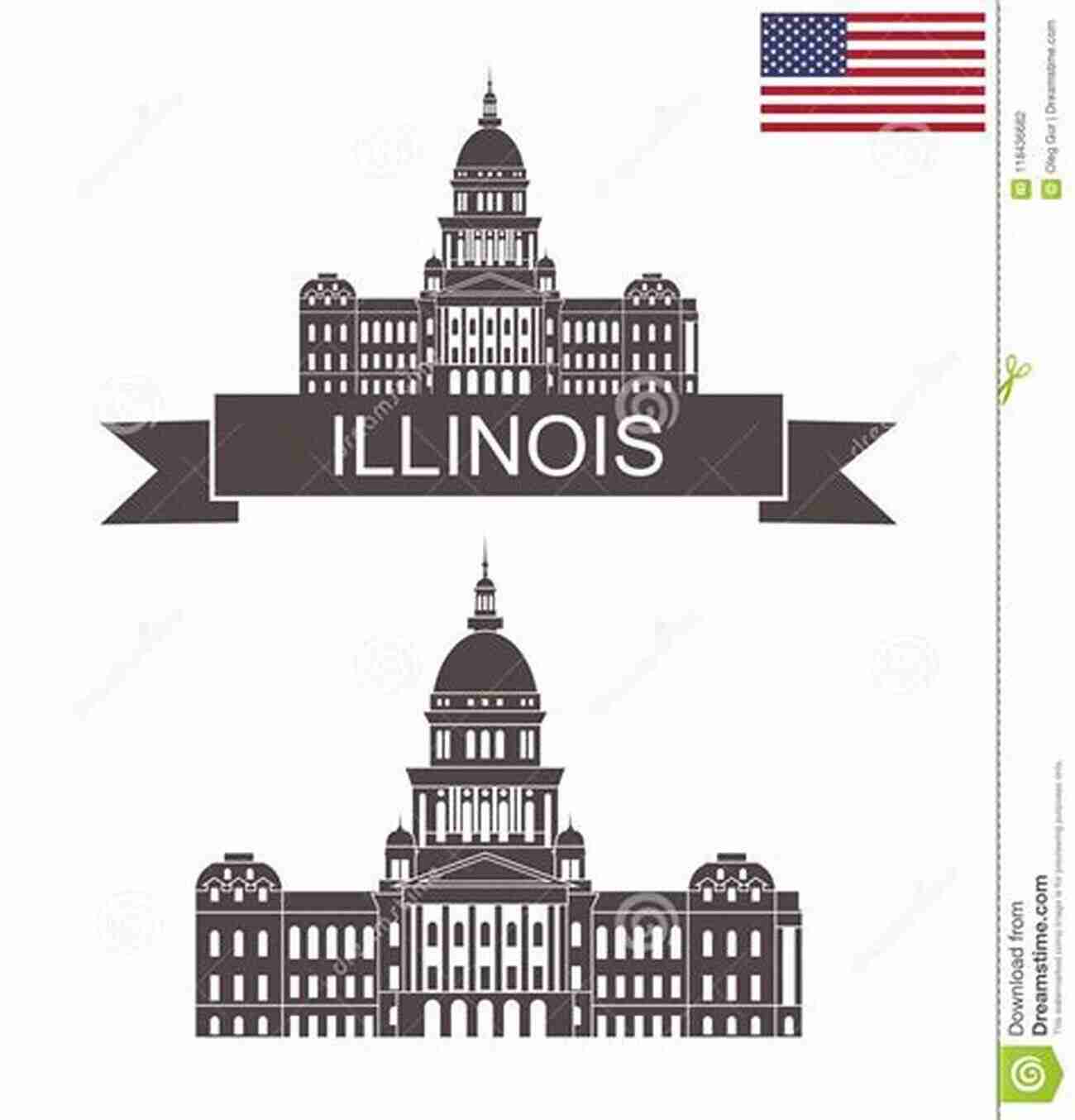 Illustration Of The Illinois State Capitol Building Constitution Of The State Of Illinois