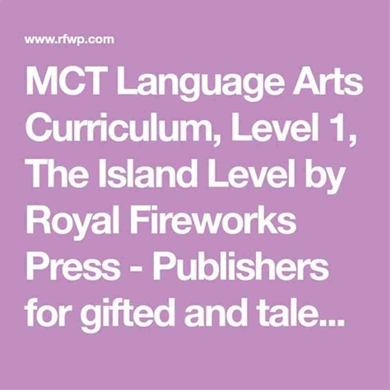 Mct Curriculum Sentence Island Student (MCT Language Arts Curriculum Level 1 5)