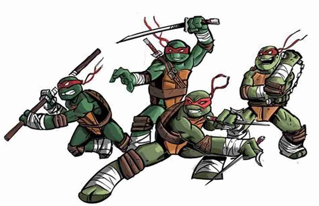 The Four Teenage Mutant Ninja Turtles Posing Together With Their Weapons Green Team (Teenage Mutant Ninja Turtles)