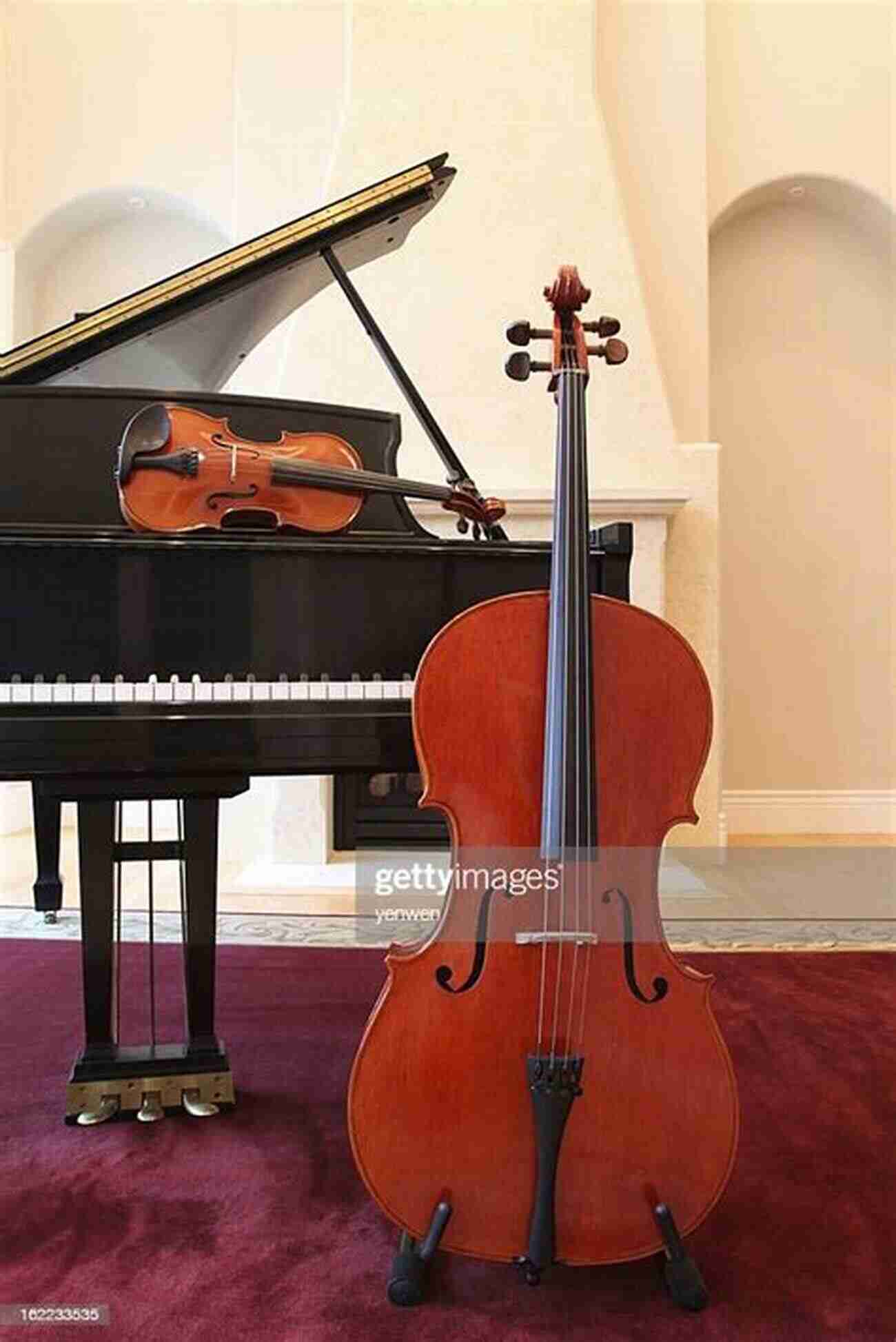 Violin, Piano, And Cello Trio Performing On Stage By An By: Violin Piano And Cello (Music For Trio 14)