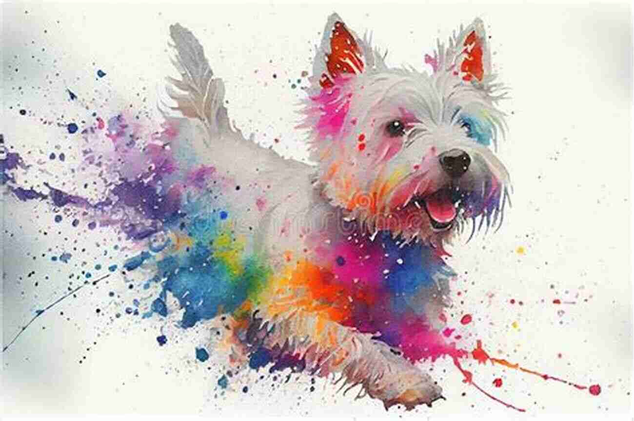 Watercolor Painting Of A Cute And Playful West Highland White Terrier Counted Cross Stitch Pattern: Watercolor Dog #114 West Highland White Terrier: 183 Watercolor Dog Cross Stitch