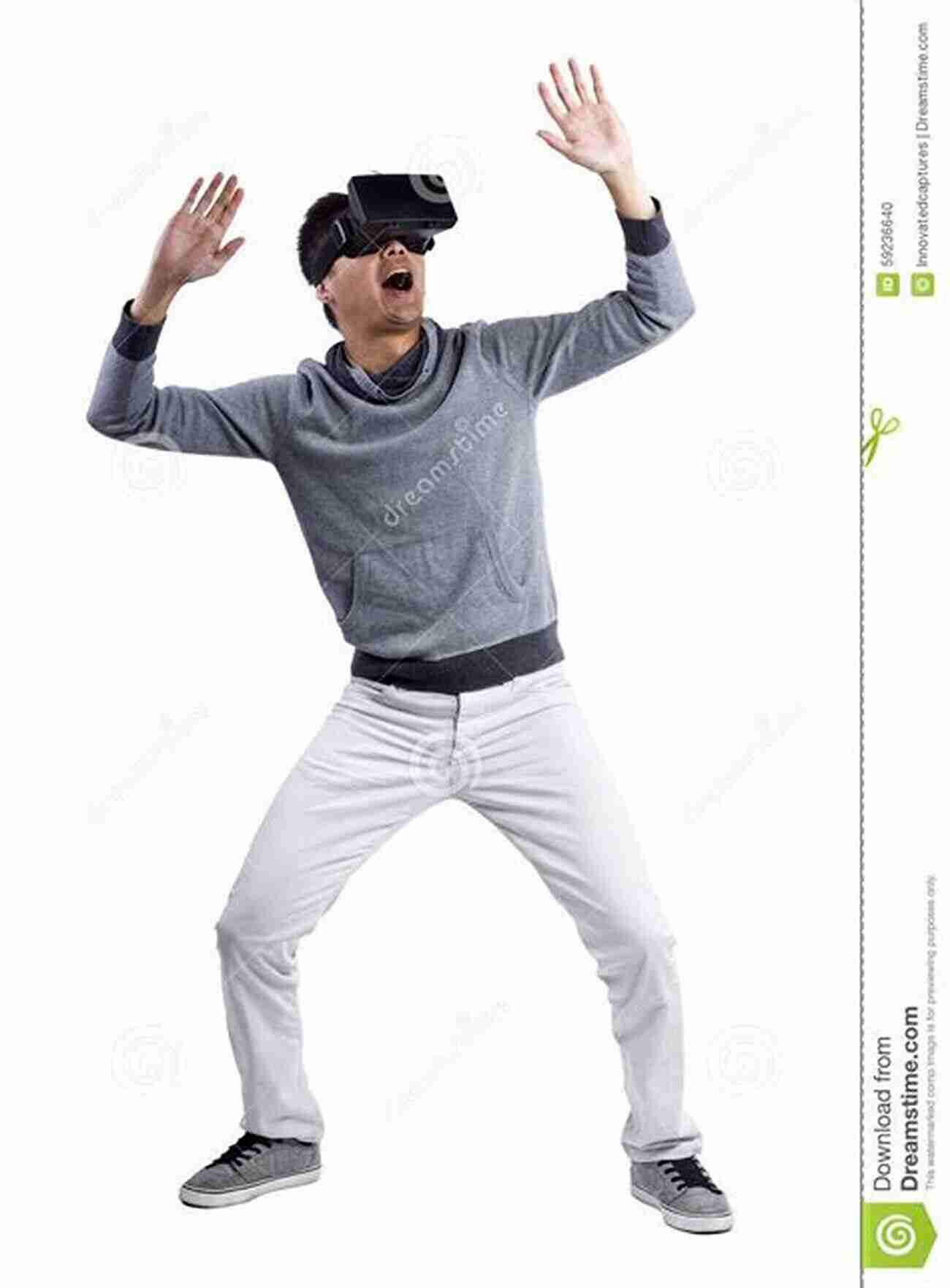 Young Man Sitting On A Chair With A Virtual Reality Headset On, Completely Immersed In A Game Stuck In The Game (Dream State)