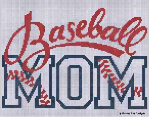 Baseball Mom Cross Stitch Pattern