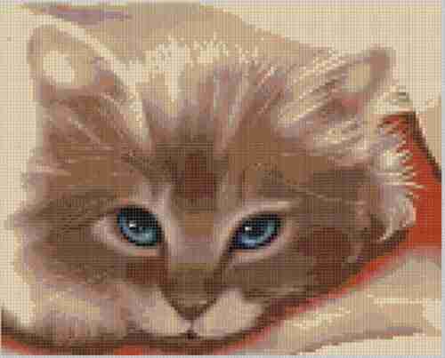 Cat Face Cross Stitch Pattern