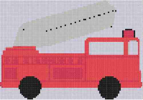 Fire Truck Cross Stitch Pattern