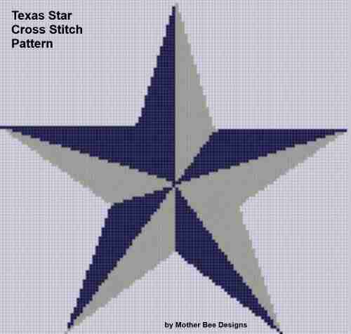 Texas Star Cross Stitch Pattern