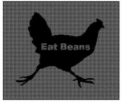 Eat Beans Chicken Cross Stitch Pattern