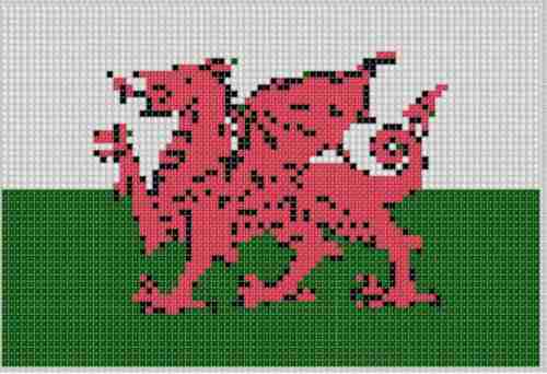 Wales Dragon Flag Cross Stitch Pattern