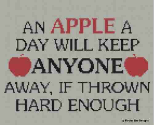 Apple A Day Cross Stitch Pattern